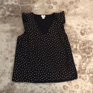 Black and gold sleeveless top